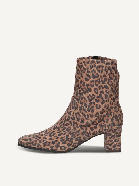 Caprice 9-25354-41 Women’s Stretch Ankle Boots – Square Toe Block Heel with Zip